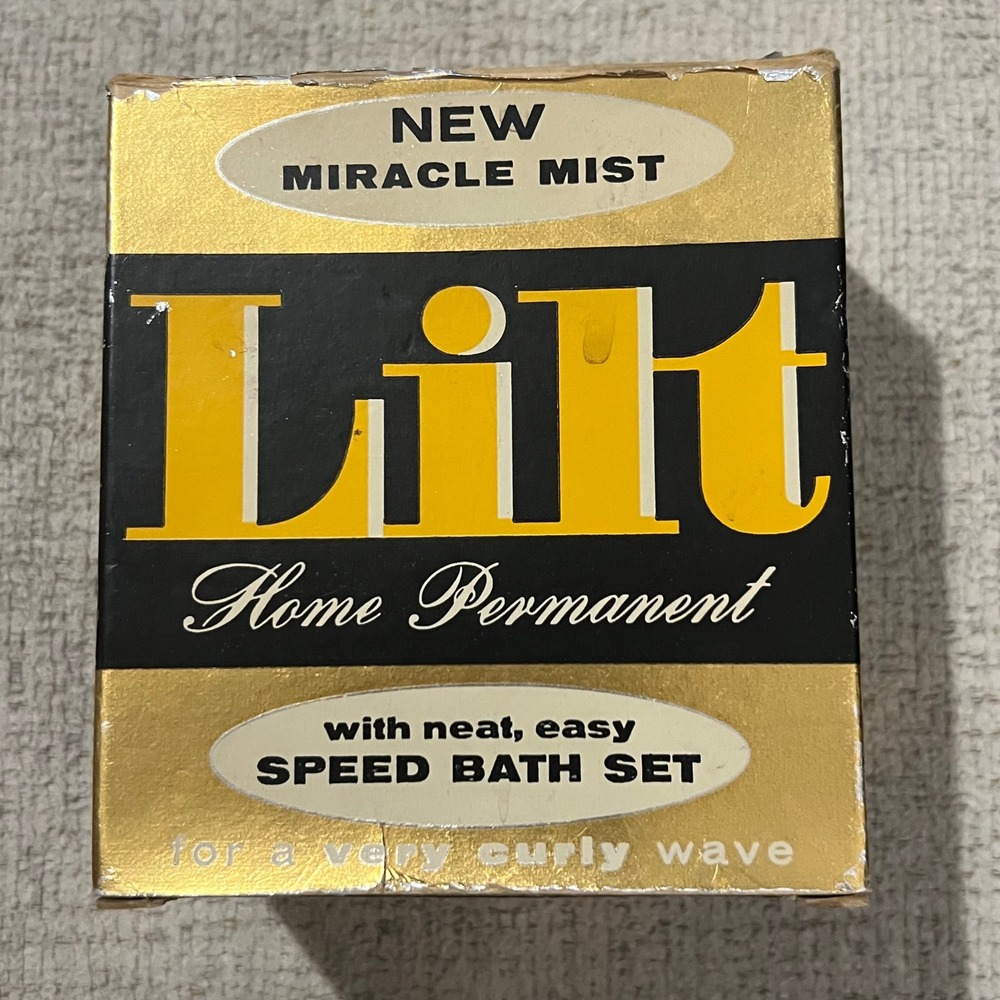 Lilt Vintage Home Permanent Box & Rods Miracle Mist Speed Bath Set Curly‎ Wave
